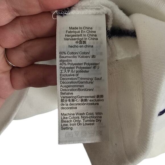 J.Crew Womens Striped Wide Button Collar Tunic Sweatshirt Cloudspun Fleece Sz 3X - Picture 6 of 6